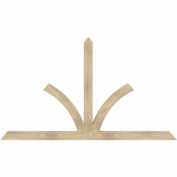 Ekena Millwork Richland Rough Sawn Timber Gable Bracket, Douglas Fir, 84"W x 49"H x 4"D x 4"F, 14/12 Pitch GBW084X49X0404RIC00RDF - main